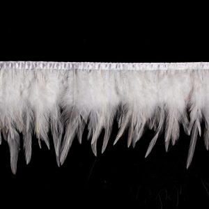 Feather Fringe |  6" White Cock Feather Fringe Feather Fringe Feather Fringe