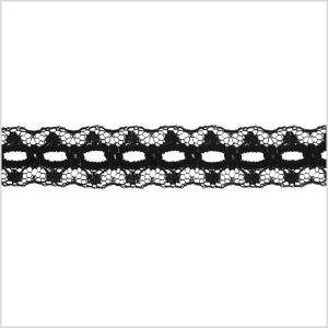 Fine Lace Trim |  3/8" Black Lace Fine Lace Trim Black