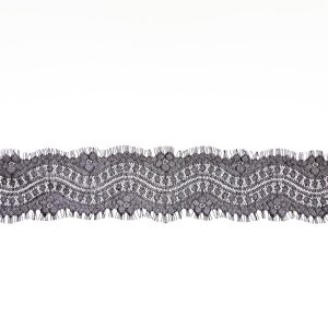 Fine Lace Trim |  Black And Metallic Silver Floral Scalloped Eyelash Lace Trim – 3.5" Fine Lace Trim Black,Silver