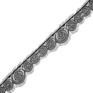 Fine Lace Trim |  Black Fine Eyelash Lace – 2.5" Fine Lace Trim Black