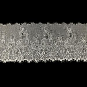 Fine Lace Trim |  Blanc De Blanc Floral Chantilly Lace Trim With Eyelash Fringe – 10" X 3Yd Fine Lace Trim Blanc De Blanc