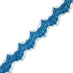 Fine Lace Trim |  Blue Scalloped Lace Trim With Eyelash Fringe – 1.875" Fine Lace Trim Fine Lace Trim