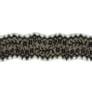 Fine Lace Trim |  Caviar Daisy Chains Eyelash Lace Trim – 2.875" Fine Lace Trim Caviar