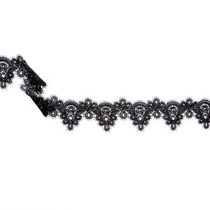 Fine Lace Trim |  Fancy Black Venise Lace Trim – 2" Fine Lace Trim Black