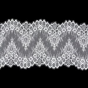 Fine Lace Trim |  Fine White Lace With Scalloped Eyelash Edges – 10" Fine Lace Trim Fine Lace Trim