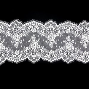 Fine Lace Trim |  Ivory Fine Floral Lace With Scalloped Eyelash Edges – 9.5" Fine Lace Trim Fine Lace Trim