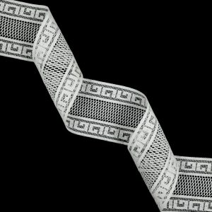 Fine Lace Trim |  White Greek Key Borders Filet Lace Trim – 2.5" Fine Lace Trim Fine Lace Trim