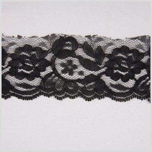 Floral Lace Trim |  1.625" Black Floral Lace Floral Lace Trim Black