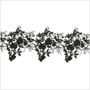 Floral Lace Trim |  3" Metallic Black Floral Lace Trim Floral Lace Trim Black