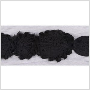 Floral Lace Trim |  4" Black Floral Lace Floral Lace Trim Black