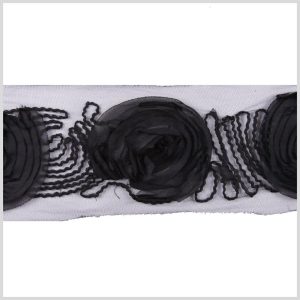 Floral Lace Trim |  5" Black Floral Lace Floral Lace Trim Black