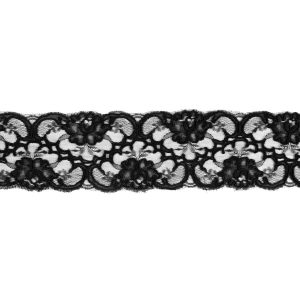 Floral Lace Trim |  Black Corded Lace Trim – 3" Corded Lace Trim Black