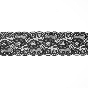 Floral Lace Trim |  Black Floral Lace Trim – 3.5" Floral Lace Trim Black