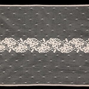 Floral Lace Trim |  Pale Pink Floral And Polka Dots Lace Trim – 7.625" Floral Lace Trim Floral Lace Trim