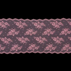 Floral Lace Trim |  Pink Stretch Floral Lace Trim – 8.5" Fine Lace Trim Fine Lace Trim