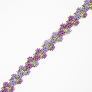 Floral Lace Trim |  Purple Flower Lace Trim – 1.125" Floral Lace Trim Floral Lace Trim