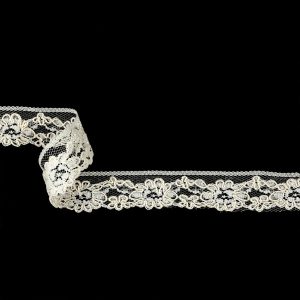 Floral Lace Trim |  Tofu Floral Corded Lace Trim – 1.125" Bridal Lace Trim Bridal Lace Trim