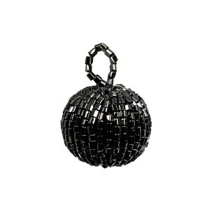 Key Chains |  Vintage Black Chop Beaded Tassel Applique – 0.875" Key Chains Gunpowder