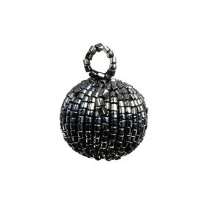 Key Chains |  Vintage Gunmetal Chop Beaded Tassel Applique – 0.875" Key Chains Bezel