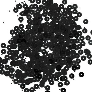 Loose Sequins |  Bag Of Black Transparent Bright Loose Sequins – 5Mm Loose Sequins Black