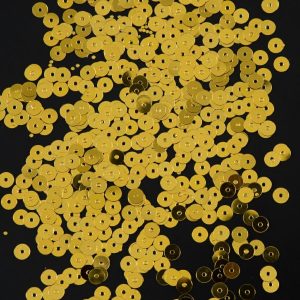 Loose Sequins |  Bag Of Gold Color Loose Sequins With Silver Back – 5Mm Loose Sequins Gold