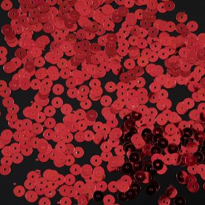 Loose Sequins |  Bag Of Red Color Loose Sequins With Silver Back – 6Mm Loose Sequins Loose Sequins