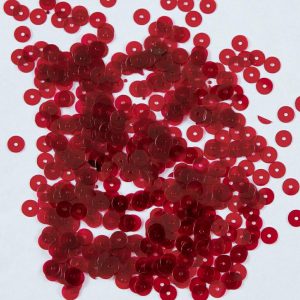 Loose Sequins |  Bag Of Red Transparent Bright Loose Sequins – 6Mm Loose Sequins Loose Sequins