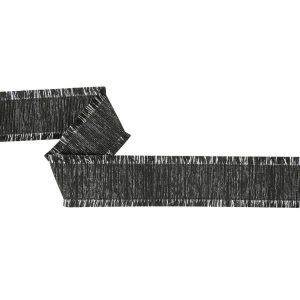 Metallic Fringe |  Black And Silver Metallic Grosgrain Ribbon With Fringe – 1.4375" Fringe Trim Disco Ball