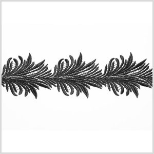 Metallic Lace Trim |  4" Metallic Black Lace Trim Lace Trim Black