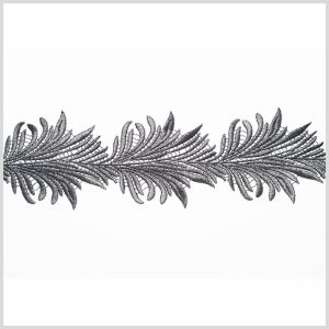 Metallic Lace Trim |  4" Metallic Gunmetal Lace Trim Lace Trim Gunmetal