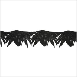 Metallic Lace Trim |  5" Metallic Black Lace Trim Lace Trim Black