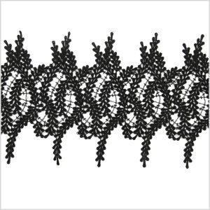 Metallic Lace Trim |  6.5" Metallic Black Lace Trim Lace Trim Black