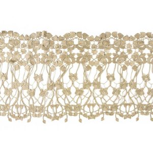 Metallic Lace Trim |  Metallic Gold Floral Lace Trimming – 16" Floral Lace Trim Floral Lace Trim