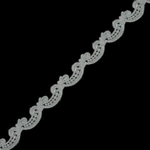 Metallic Lace Trim |  Metallic Silver Guipure Lace Trim – 1.25" Floral Lace Trim Floral Lace Trim