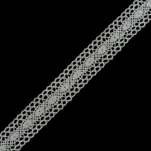 Metallic Lace Trim |  Metallic Silver Lace Trim – 1.75" Lace Trim Metallic Lace Trim