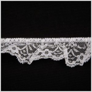 Pleated Lace Trim |  1.5" White Pleated Lace Lace Trim Pleated Lace Trim