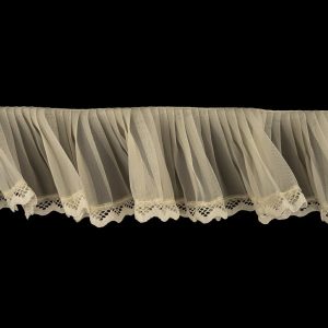 Pleated Lace Trim |  Birch And Papyrus Knife Pleated Organza And Scalloped Lace Trim – 2.75" Lace Trim Birch,Papyrus