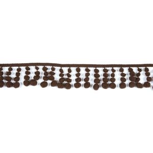 Pom Pom Fringe |  Brown Pom Pom Fringe – 1.75" Fringe Trim Brown