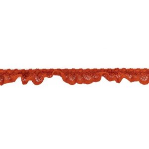 Ruffled Lace Trim |  Crisp Orange Criss Cross Crochet Trimming – 0.625" Crochet Lace Trim Crochet Lace Trim