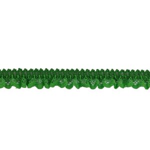 Ruffled Lace Trim |  Grass Green Ruffled Stretch Lace Trimming – 0.625" Crochet Lace Trim Crochet Lace Trim