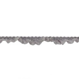 Ruffled Lace Trim |  Mauve Shadows Criss Cross Crochet Trimming – 0.625" Crochet Lace Trim Cool Gray,Mauve Shadows