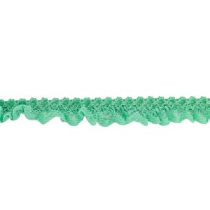 Ruffled Lace Trim |  Spearmint Criss Cross Crochet Trimming – 0.625" Crochet Lace Trim Crochet Lace Trim