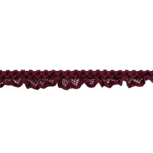 Ruffled Lace Trim |  Wine Criss Cross Crochet Trimming – 0.625" Crochet Lace Trim Crochet Lace Trim