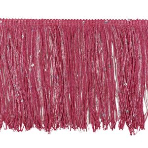 Sequin Fringe |  Fuchsia Holographic Sequins Chainette Fringe – 6" Chainette Fringe Chainette Fringe