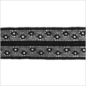 Sheer Lace Trim |  1.5" Black Lace Lace Trim Black