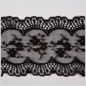 Sheer Lace Trim |  3.25" Black Sheer Lace Lace Trim Black