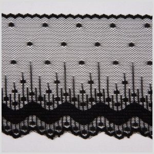 Sheer Lace Trim |  3.75" Black Lace Lace Trim Black