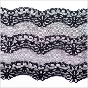 Sheer Lace Trim |  5" Black Lace Lace Trim Black