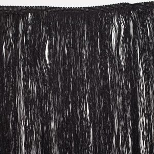 Chainette Fringe |  24" Black Chainette Fringe Trim Chainette Fringe Black