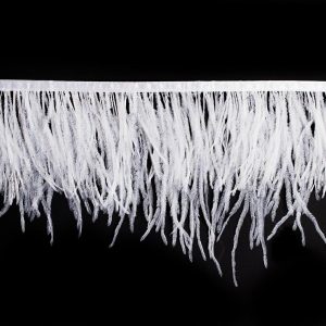 Feather Fringe |  6" Single Ply White Ostrich Fringe Feather Fringe Feather Fringe